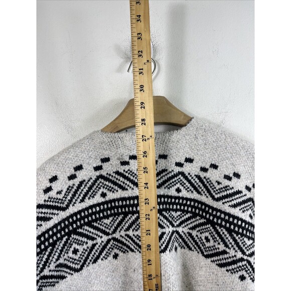 LOFT Ann Taylor Women's Geometric Open Poncho Sweater Size XS/S Wool Blend Aztec - Picture 4 of 5